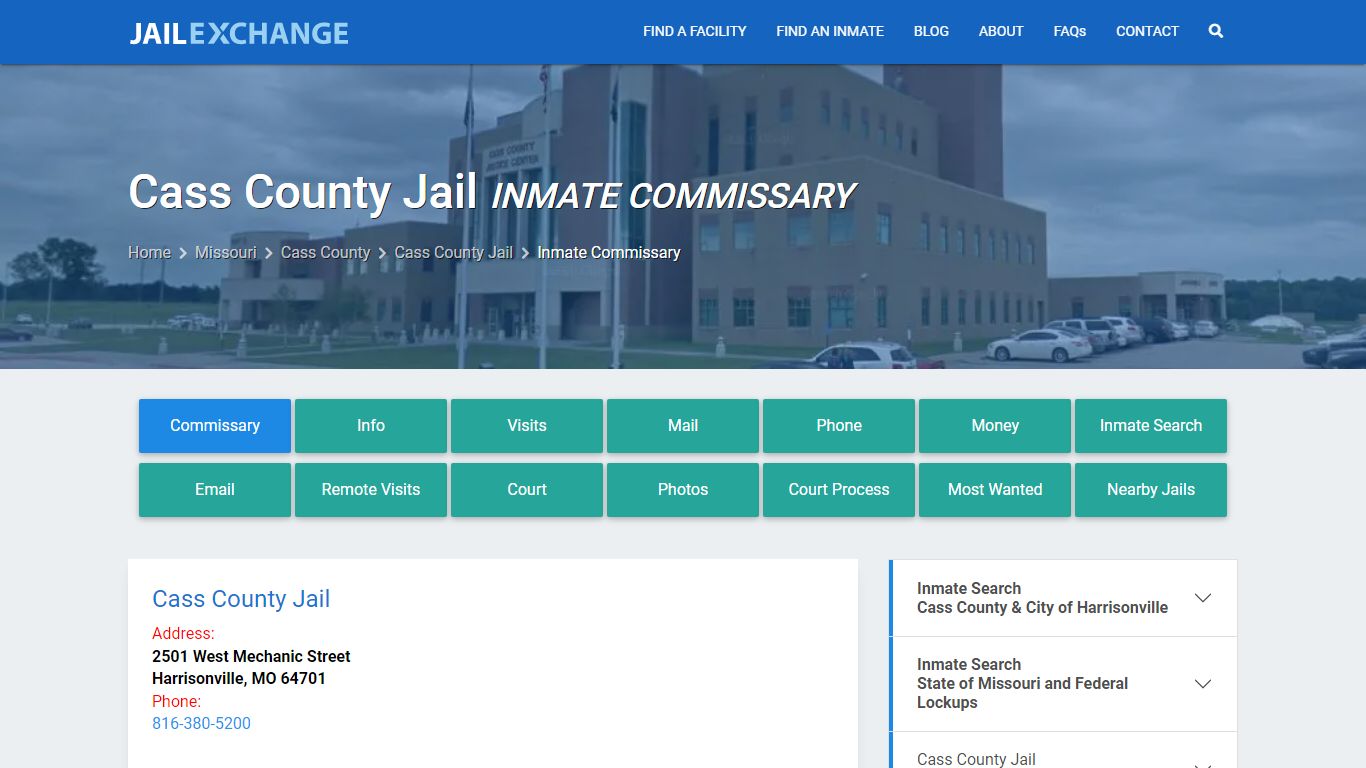 Inmate Commissary, Care Packs - Cass County Jail, MO