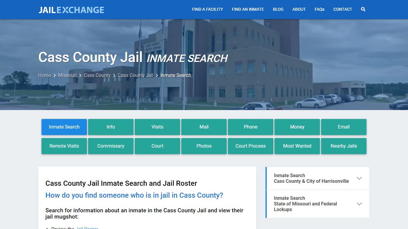 Cass County Jail Inmate Search - Jail Exchange